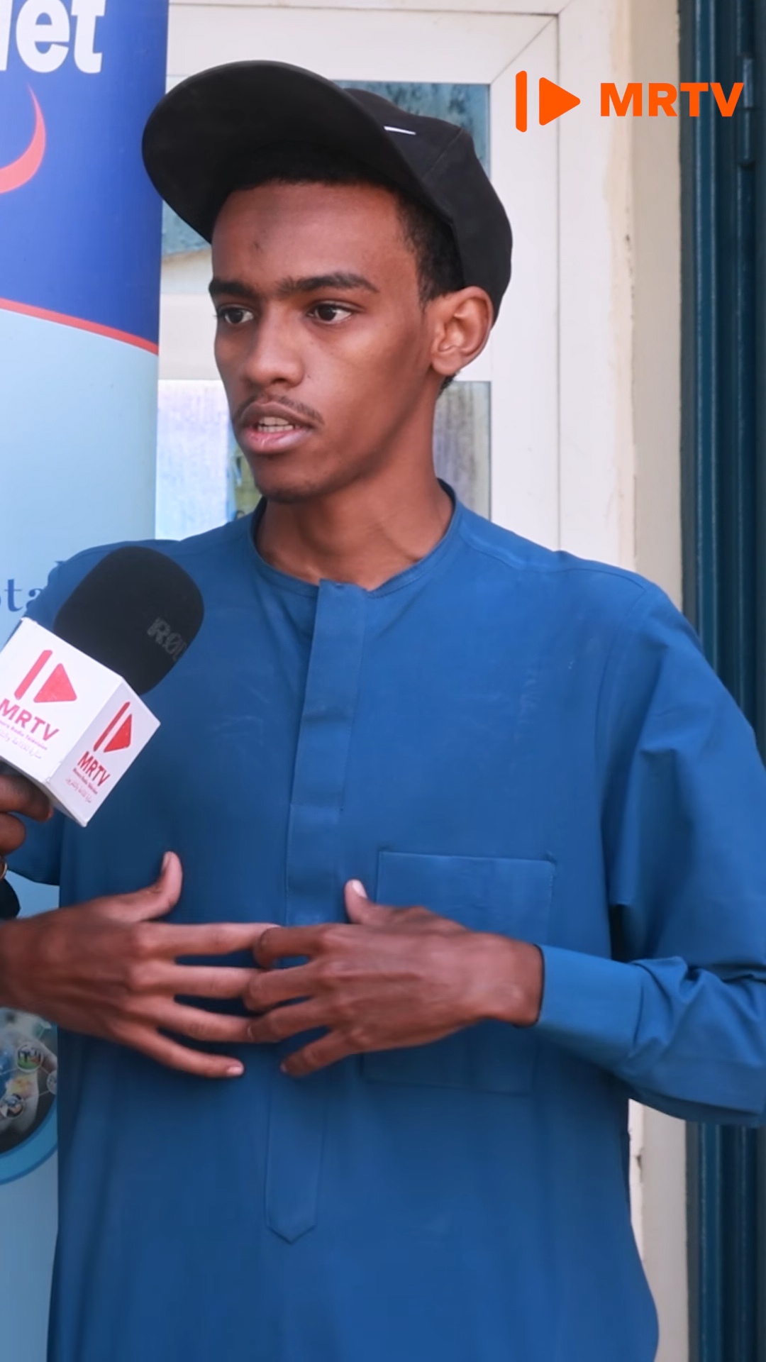 Amdjad Aboubakar speaking to an MRTV interviewer about V-Tech.